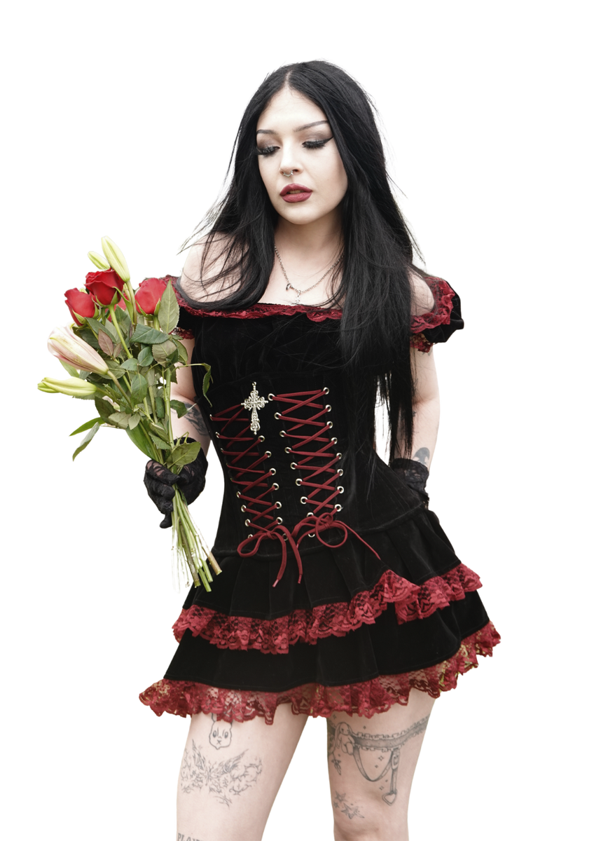 DOLLY MINI DRESS - BLOOD (STEEL-BONED) | FM2U CLOTHING | AUSTRALIA