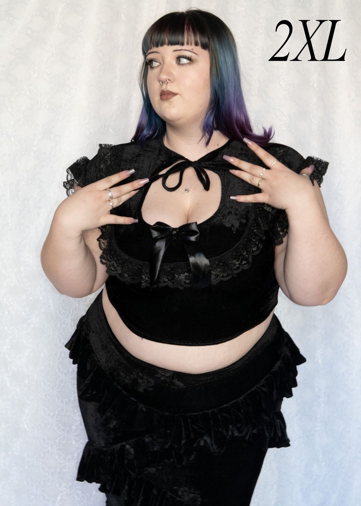 Evangeline Top and Skirt Set - Model 165 cm, Size 2XL - FM2U