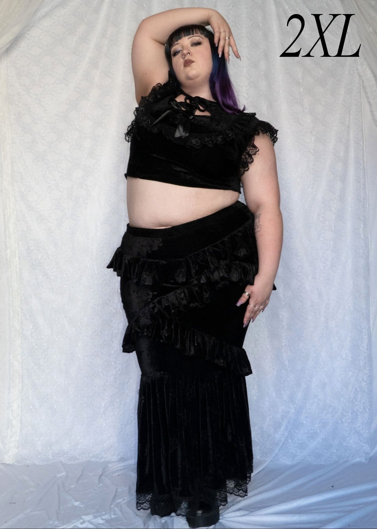 Evangeline Top and Skirt Set - Model 165 cm, Size 2XL - FM2U
