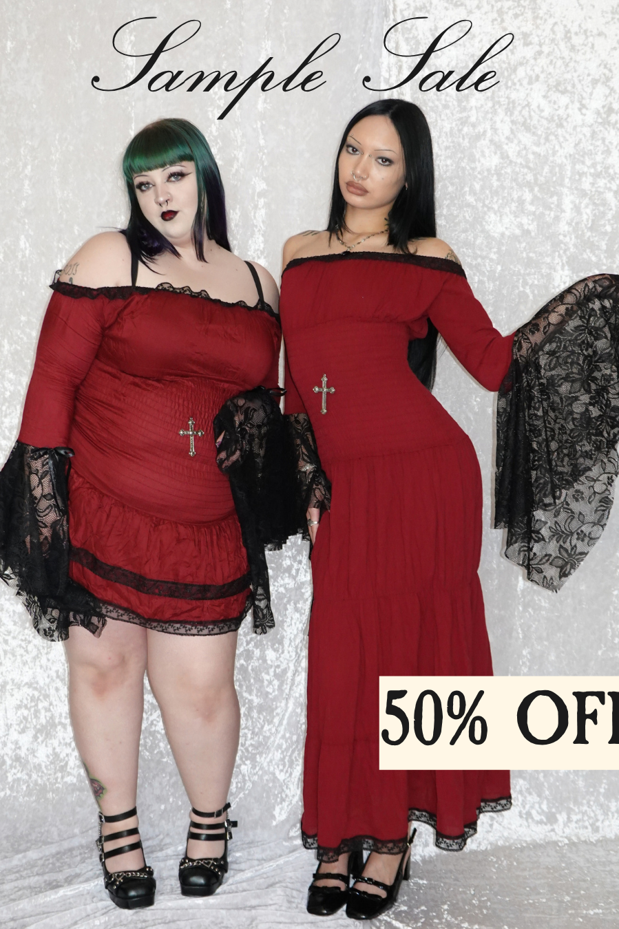 Red Milkmaid (SAMPLE SALE 50% OFF) | Mini on Model (L) 162cm, Size XL | Maxi on Model 167cm, Size XS - FM2U