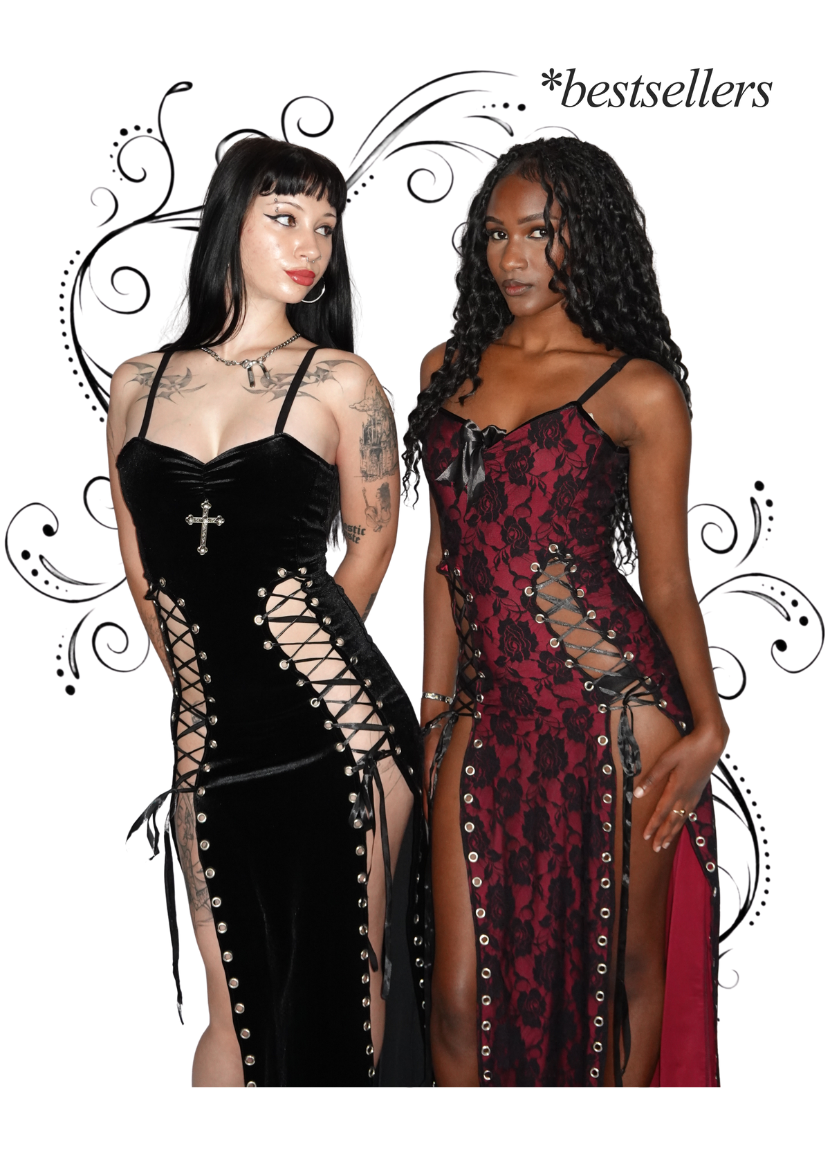 Ravencross Dress (Black) - Model (L) 168 cm, Size 6 - FM2U | Ravencross (Vampiress) Dress - Model (R) 168 cm, Size 6 - FM2U