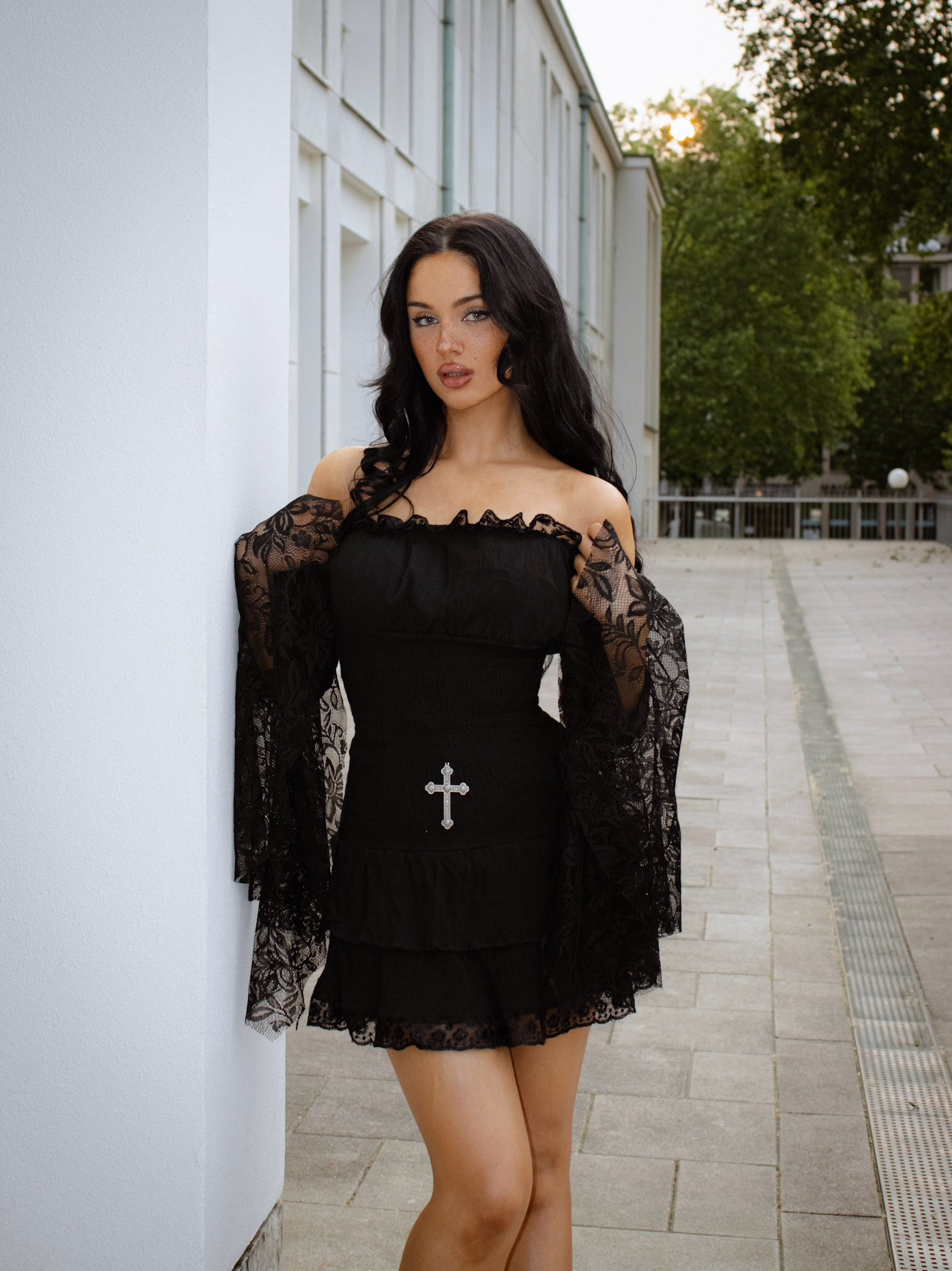 MILKMAID DRESS - MINI (EBONY)