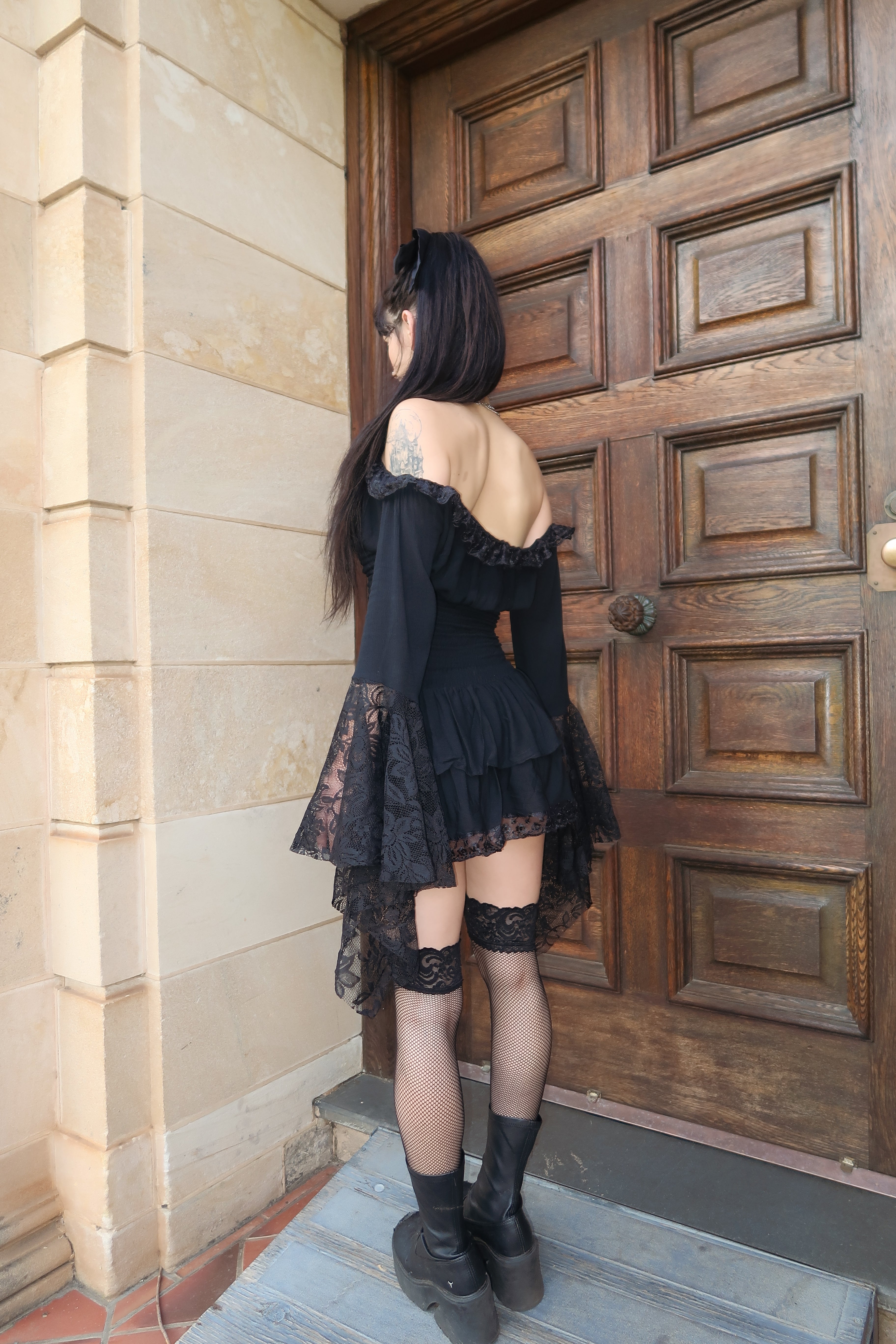 MILKMAID DRESS - MINI (EBONY)