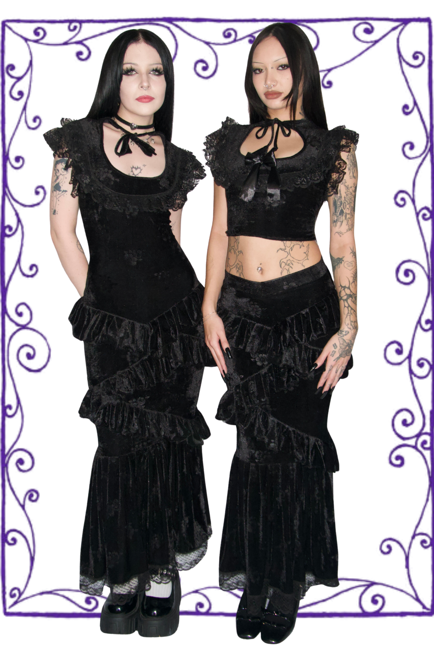 Evangeline Dress - Model 166 cm, Size XS - FM2U | Evangeline Top and Skirt Set - Model 167 cm, Size XS - FM2U