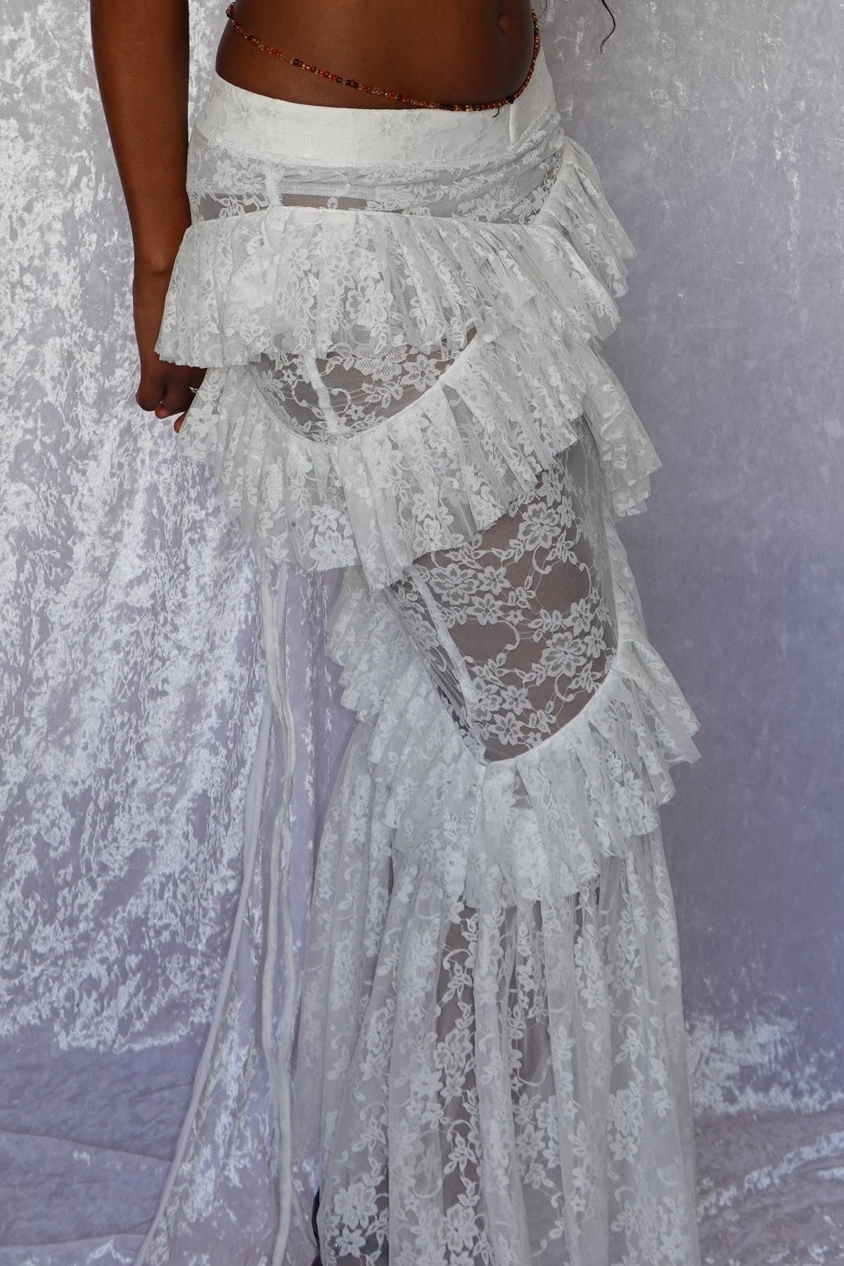 White Evangeline Lace Skirt - Model 168cm, Size XS - FM2U