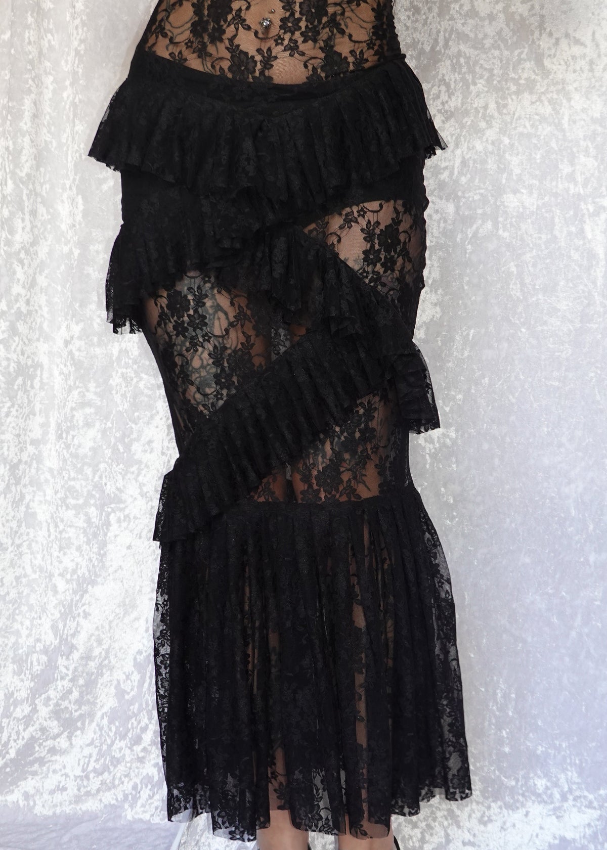 Black Evangeline Lace Dress - Model 167cm, Size XS - FM2U