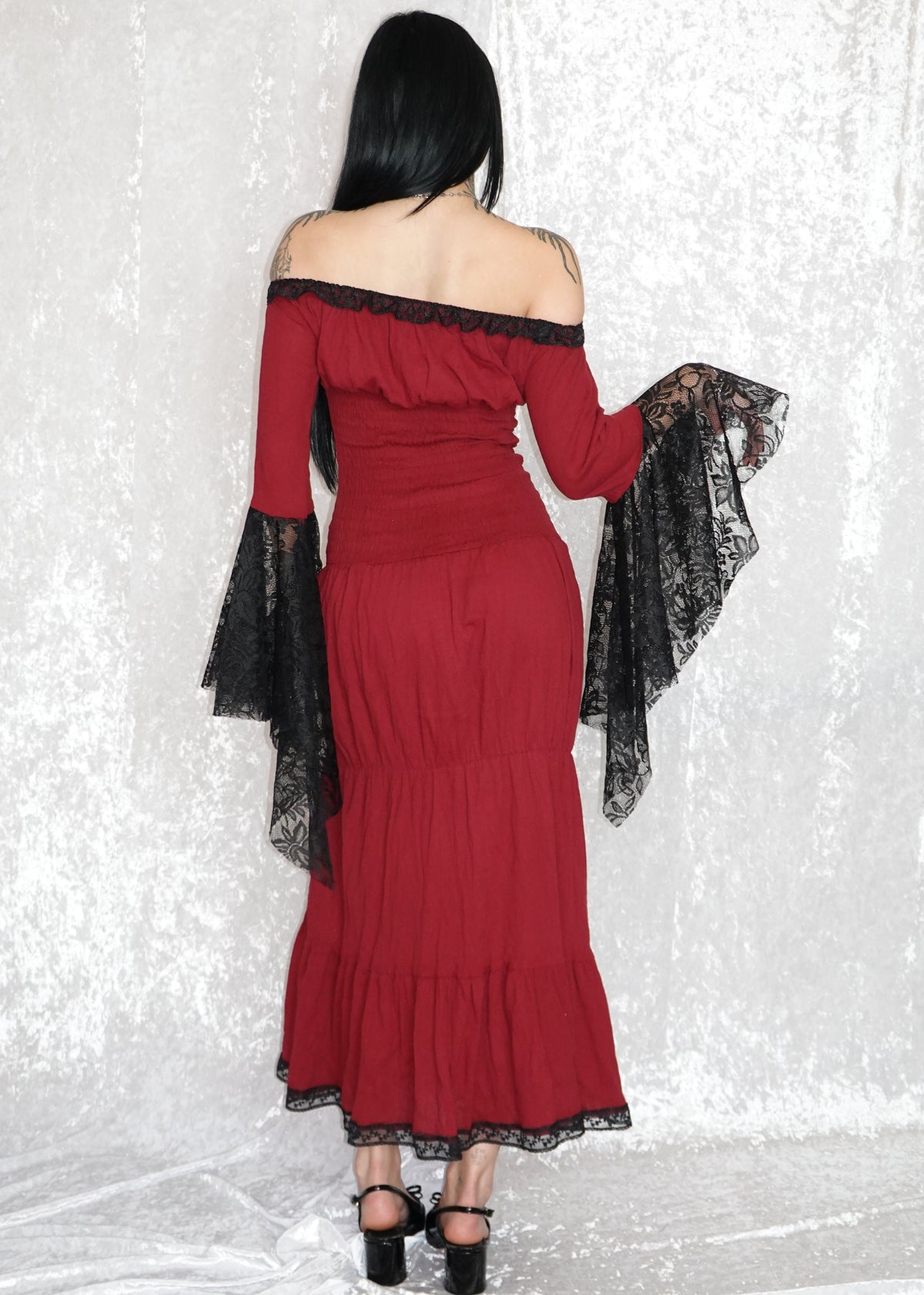 Red Maxi Milkmaid (SAMPLE) | Model 167cm, Size XS - FM2U