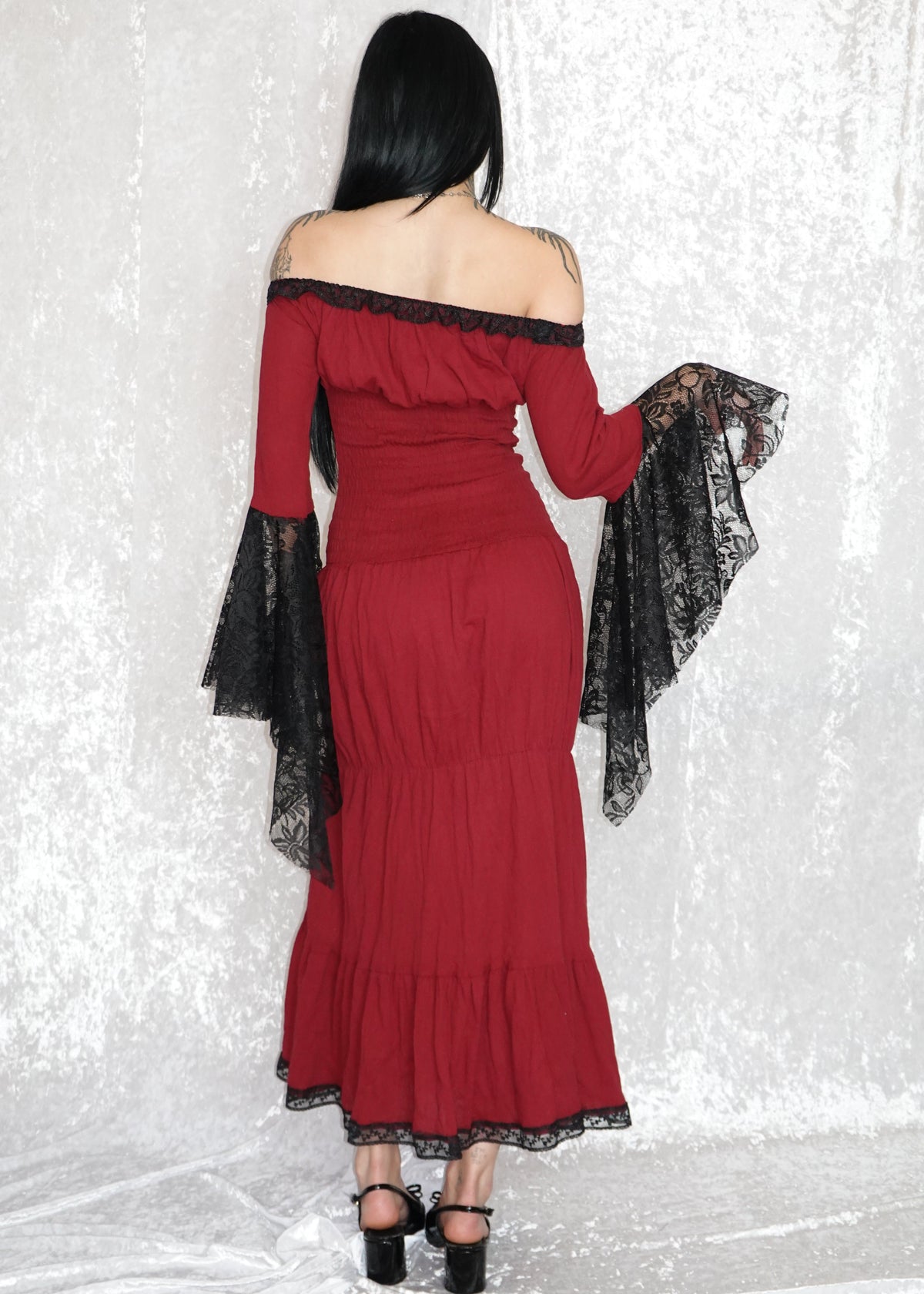 Red Maxi Milkmaid (SAMPLE) | Model 167cm, Size XS - FM2U