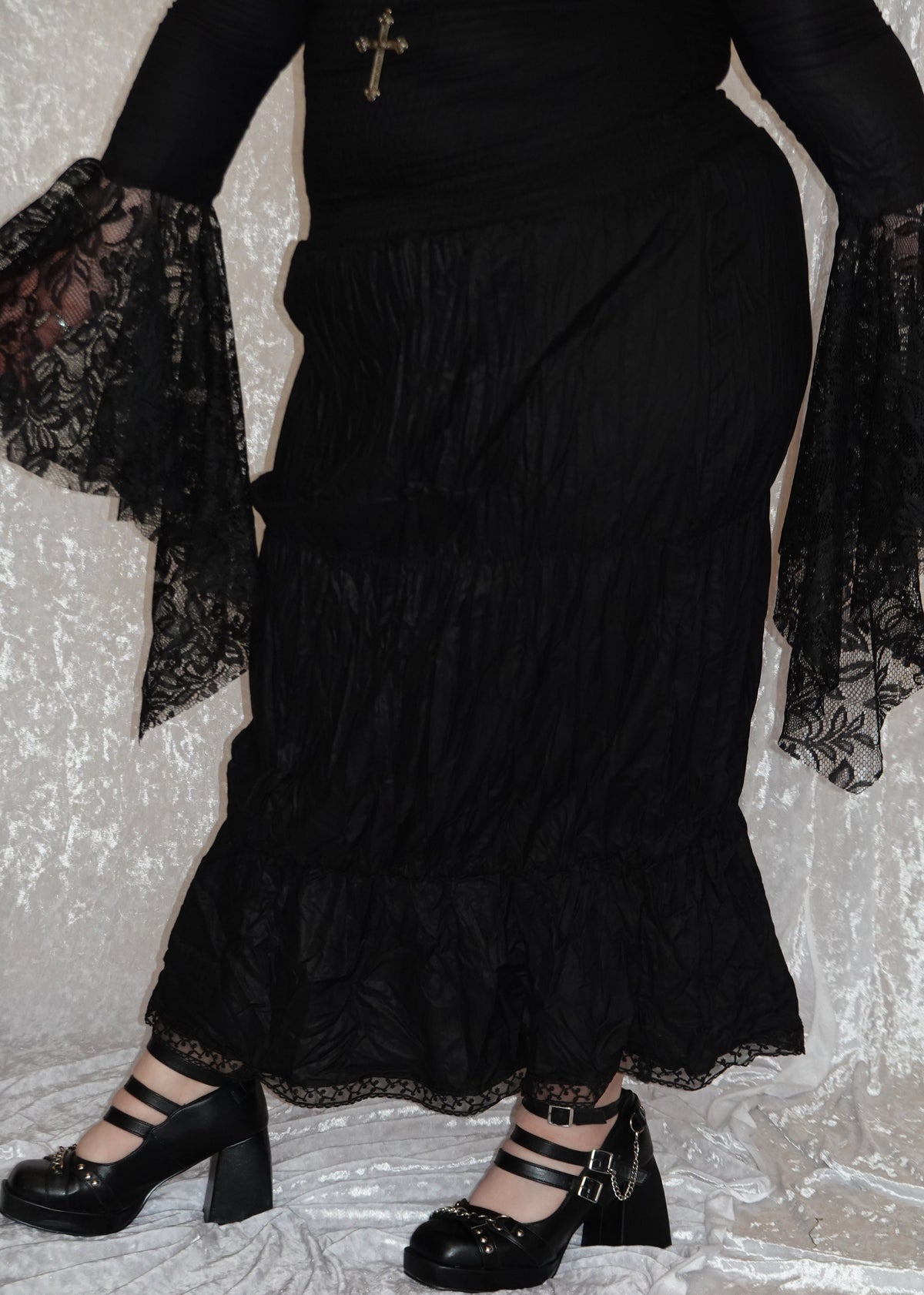 Black Maxi Milkmaid (SAMPLE) | Model 162cm, Size XL - FM2U