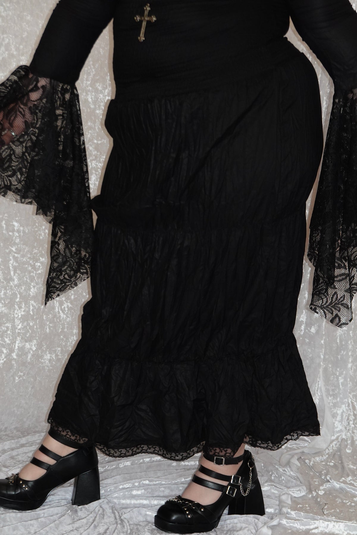 Black Maxi Milkmaid (SAMPLE) | Model 162cm, Size XL - FM2U