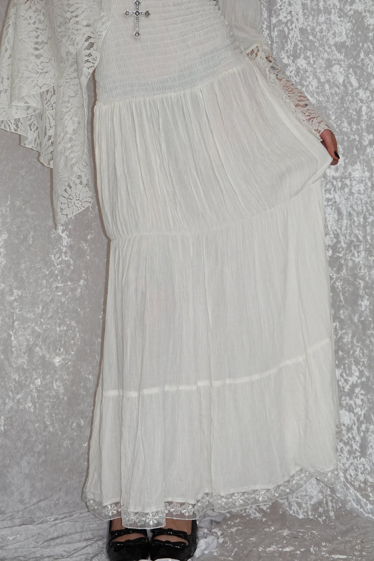 White Maxi Milkmaid (SAMPLE) | Model 167cm, Size XS - FM2U