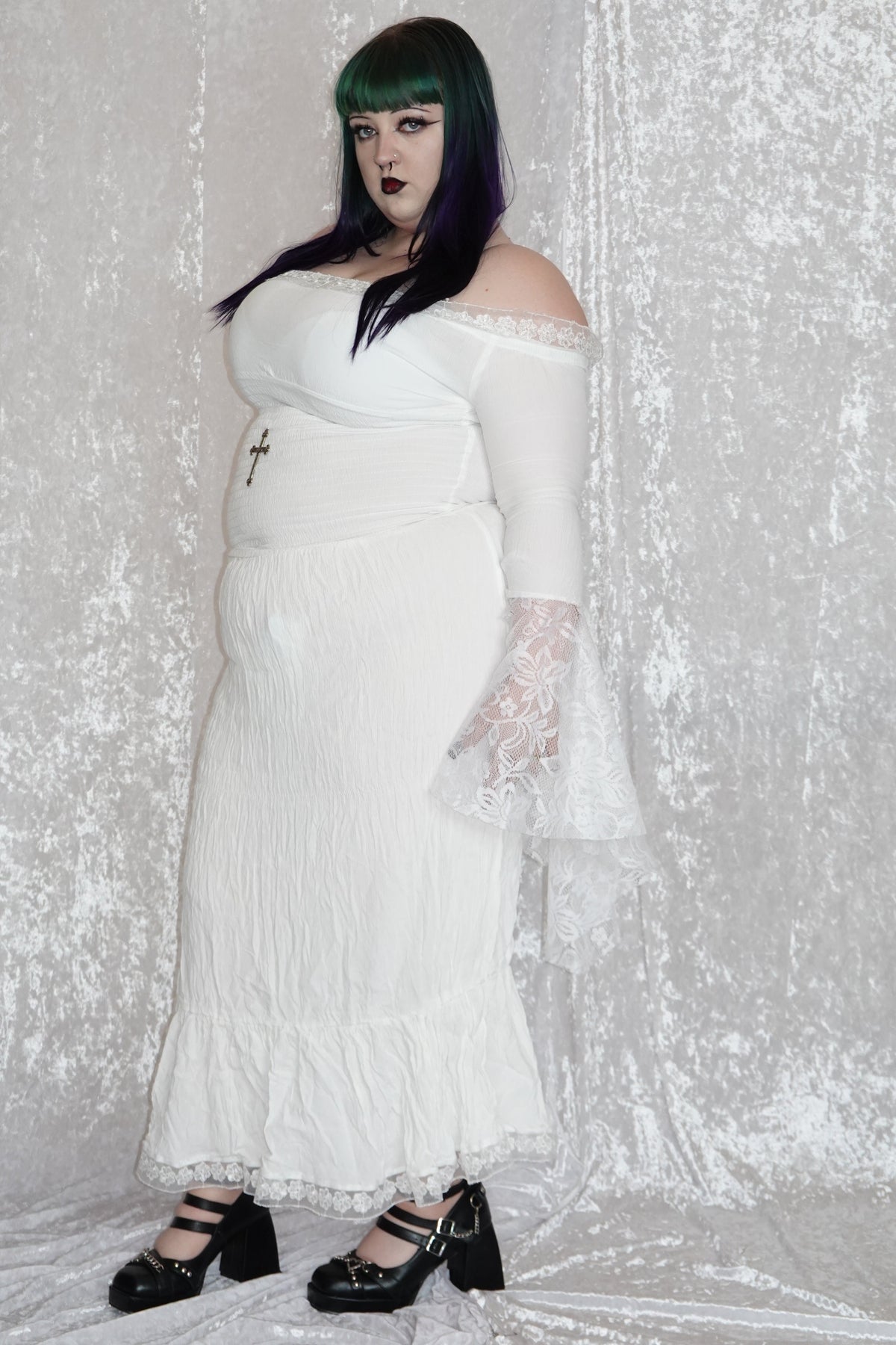 White Maxi Milkmaid (SAMPLE) | Model 162cm, Size XL - FM2U