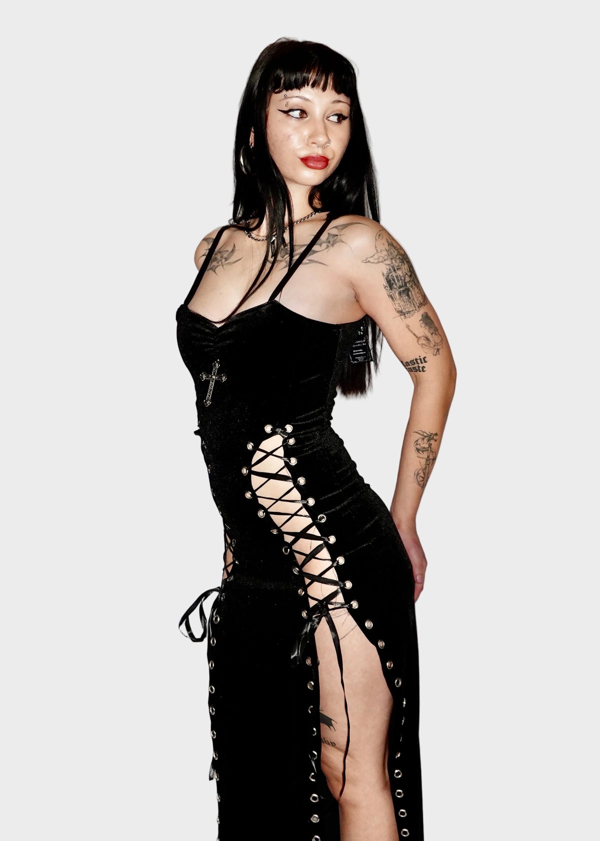 Ravencross Dress (Black) - Model (L) 168 cm, Size 6 - FM2U