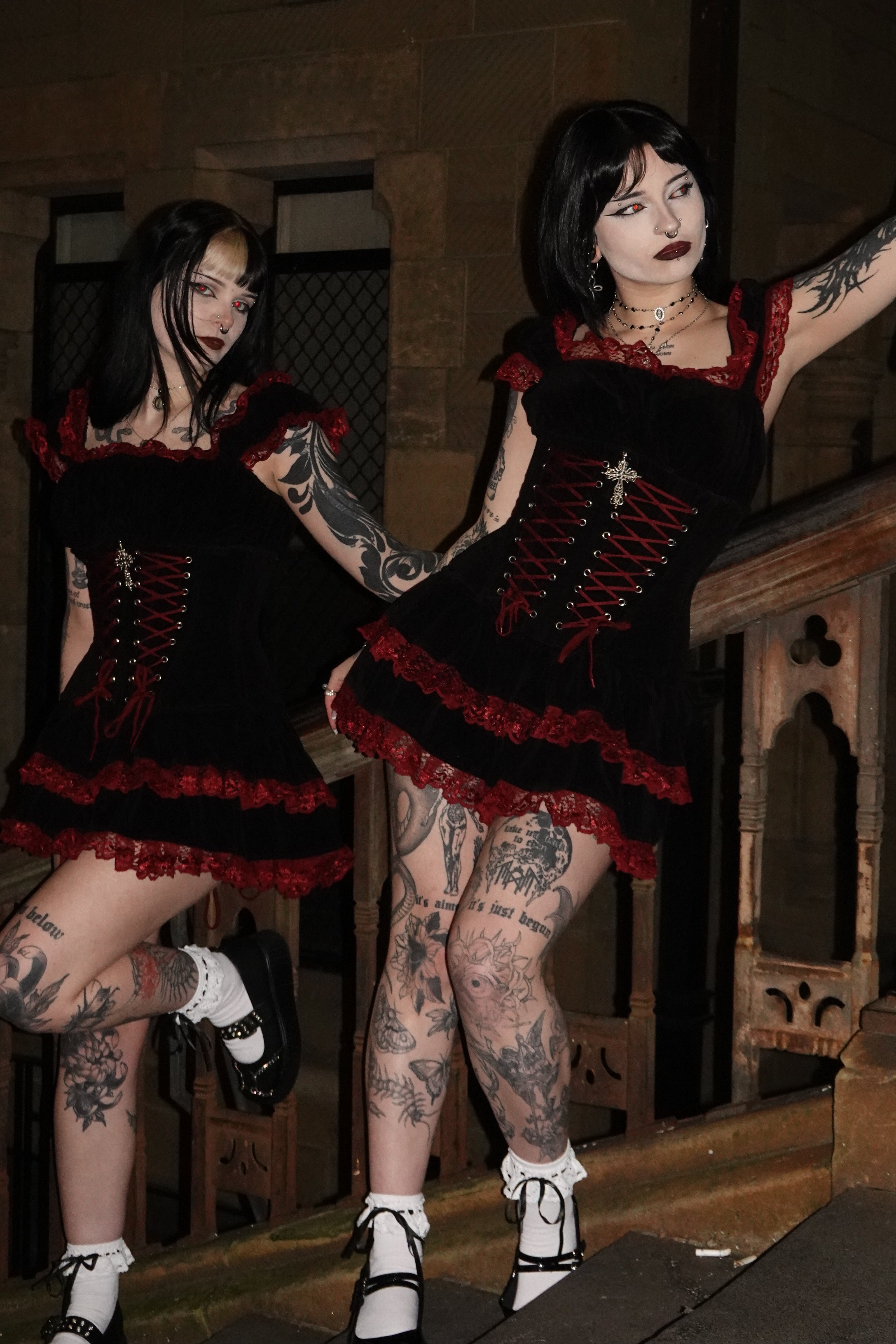 Dolly Mini Dress Blood - Model (L) 170 cm, Size S - FM2U | Model (R) 165 cm, Size S - FM2U