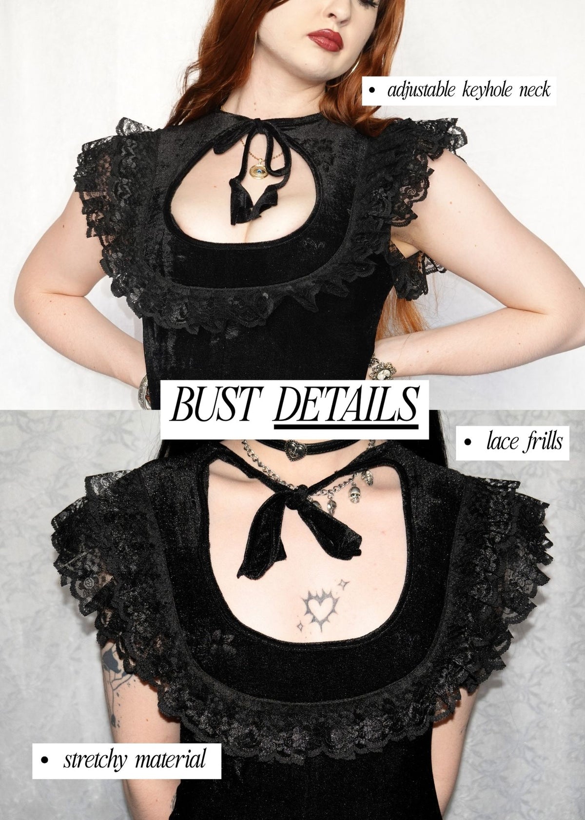 Evangeline Dress - Model (top) 165 cm, Size XS - FM2U | Model (bottom) 166 cm, Size XS - FM2U