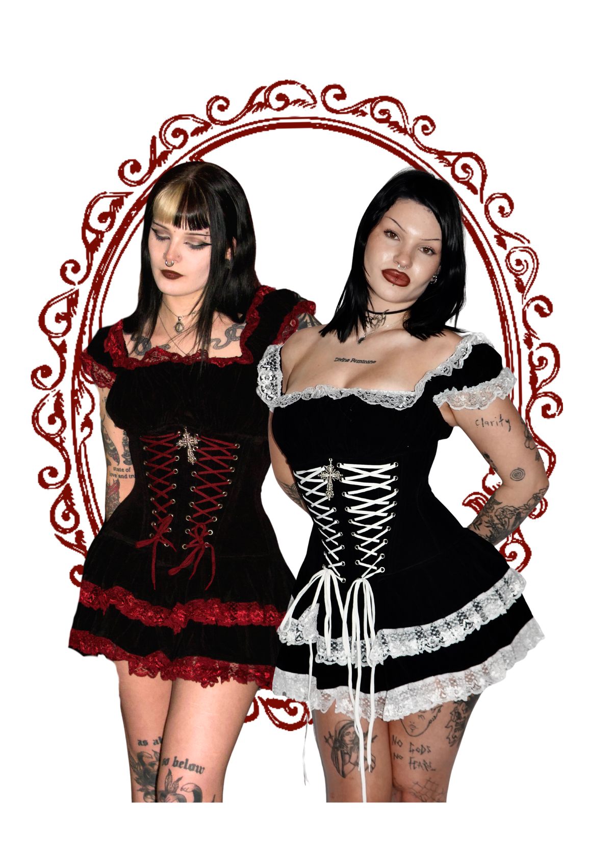 Dolly Mini Dress Blood - Model (L) 170 cm, Size S - FM2U | Dolly Mini Dress - Model (R) 175 cm, Size M - FM2U