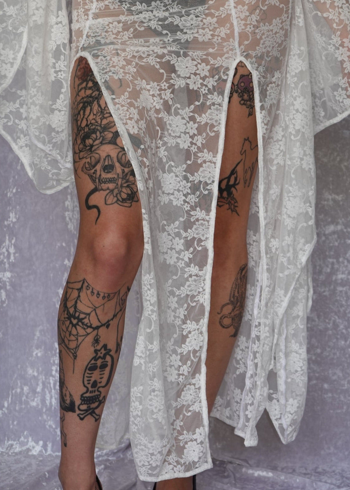 Cascadia Lace Dress in Ivory - Model 167cm, Size XS - FM2U