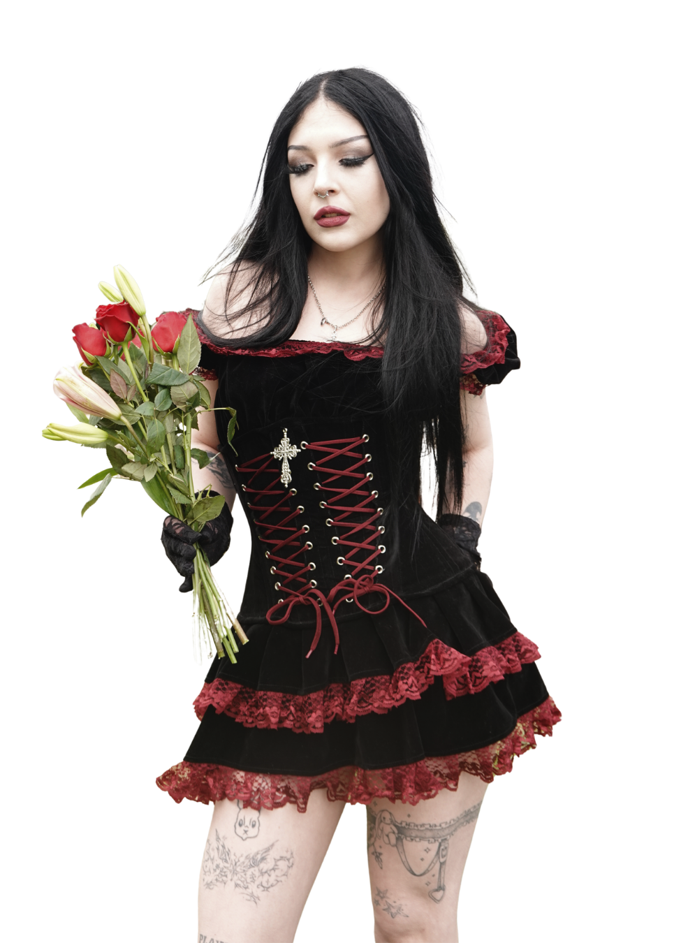 Dolly Mini Dress Blood - Model 166 cm, Size XS - FM2U 