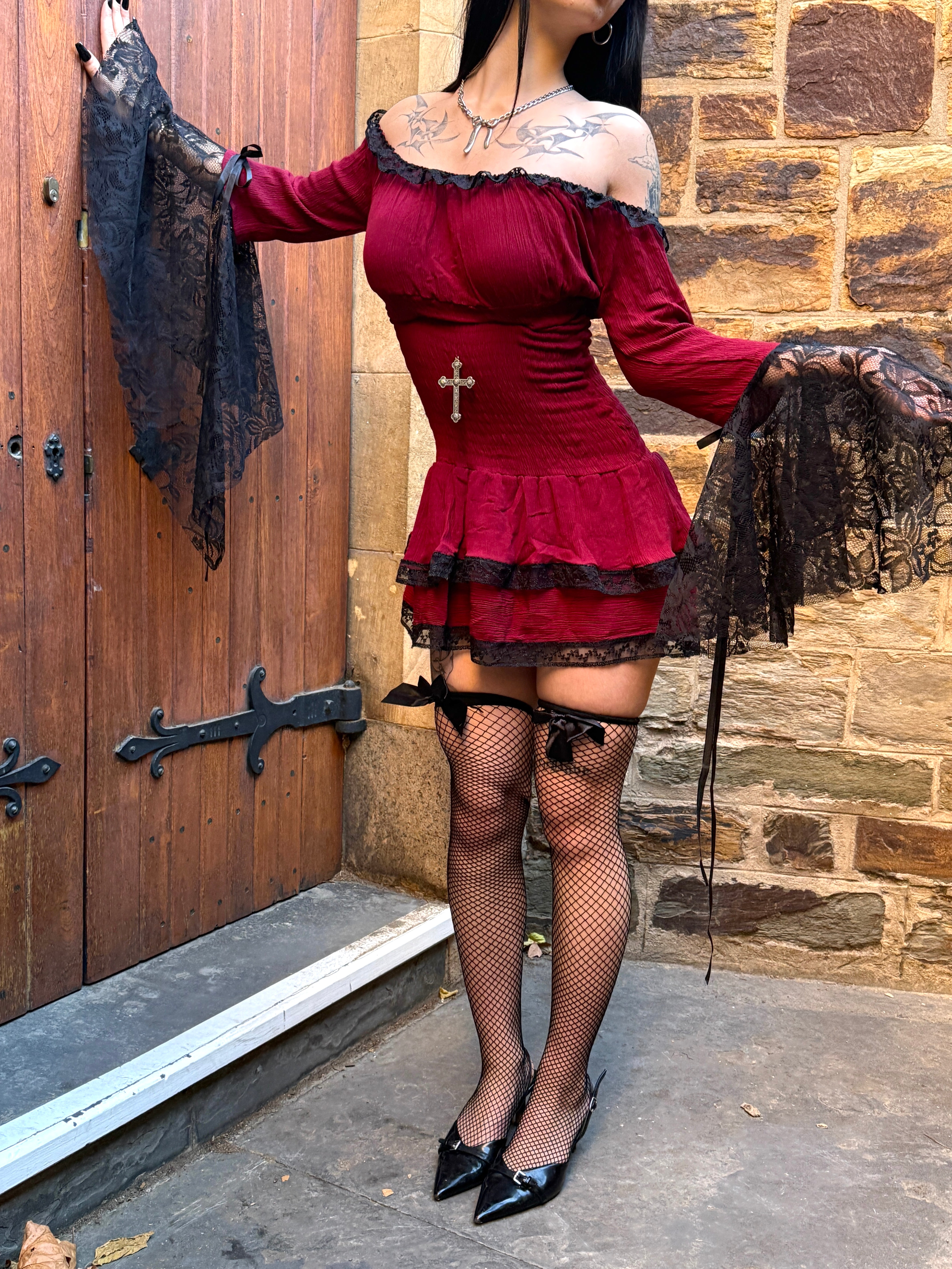 MILKMAID DRESS - MINI (BLOOD)