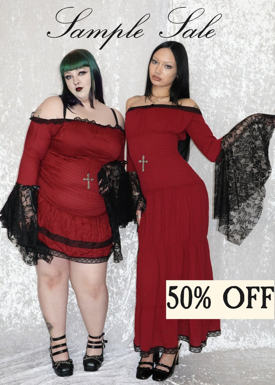 Red Milkmaid (SAMPLE SALE 50% OFF) | Mini on Model (L) 162cm, Size XL | Maxi on Model 167cm, Size XS  - FM2U