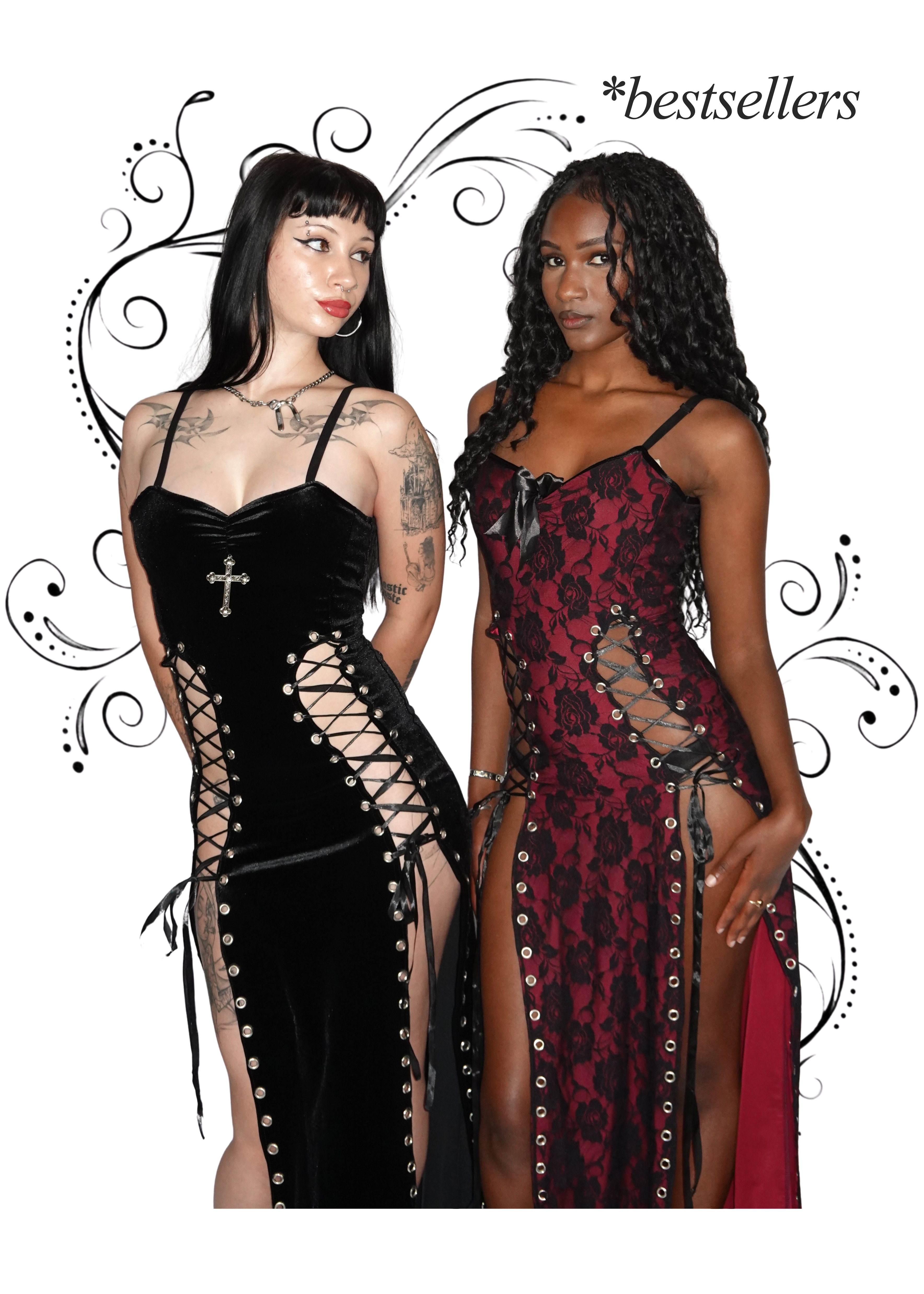 Ravencross Dress (Black) - Model (L) 168 cm, Size 6 - FM2U | Ravencross (Vampiress) Dress - Model (R) 168 cm, Size 6 - FM2U