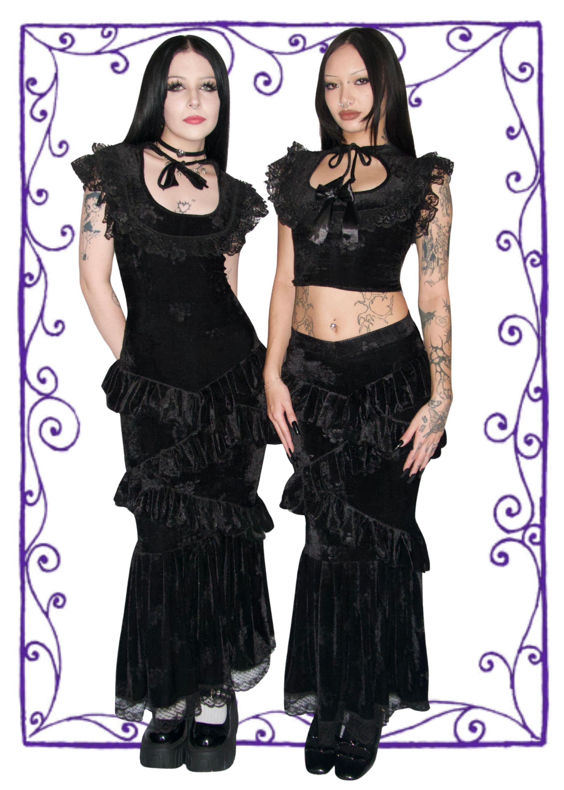 Evangeline Dress - Model 166 cm, Size XS - FM2U | Evangeline Top and Skirt Set - Model 167 cm, Size XS - FM2U