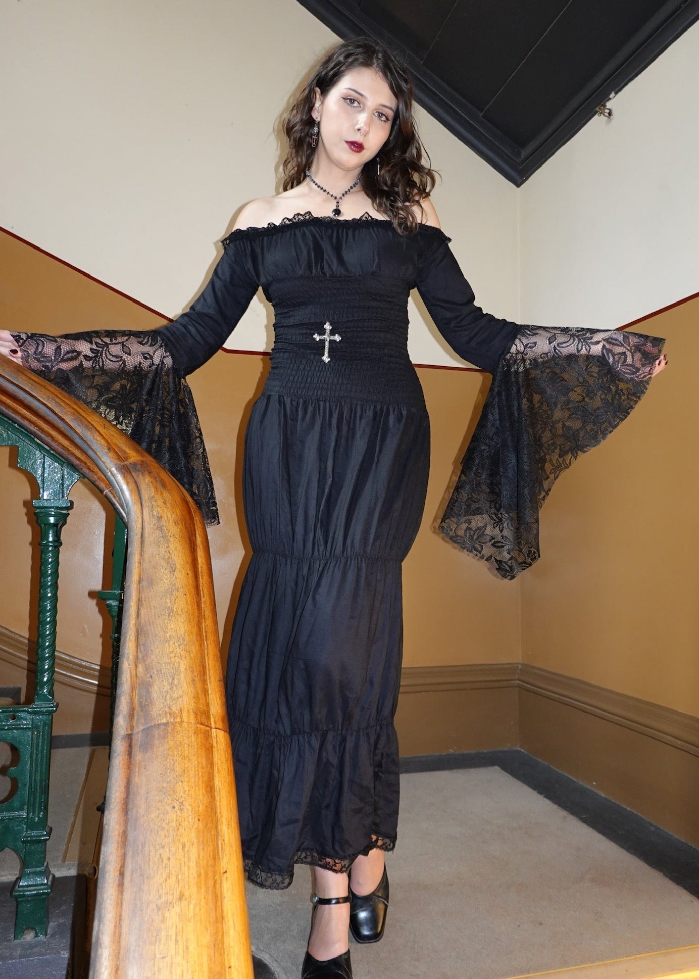 MILKMAID DRESS - MAXI (EBONY)