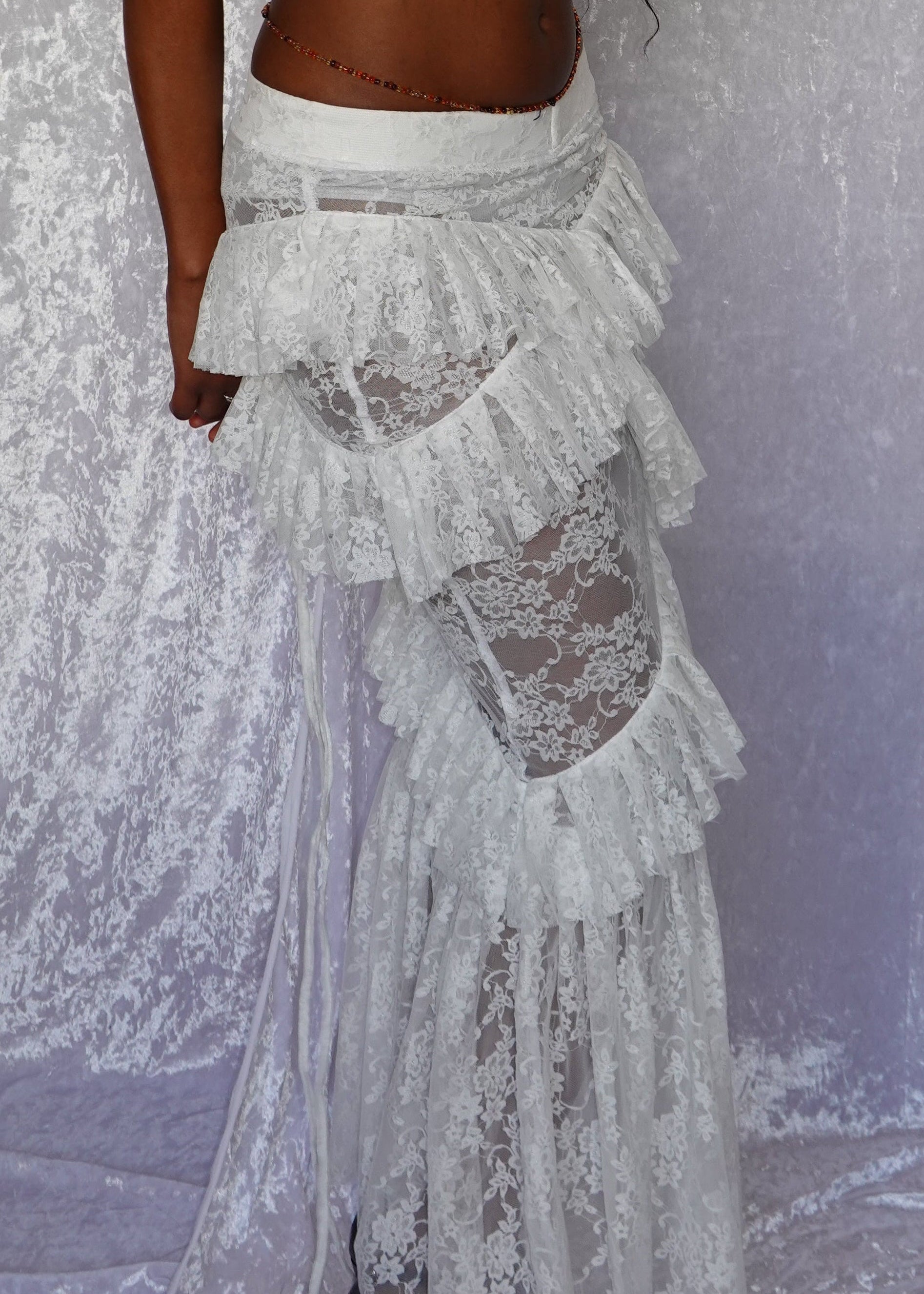 White Evangeline Lace  Skirt - Model 168cm, Size XS - FM2U