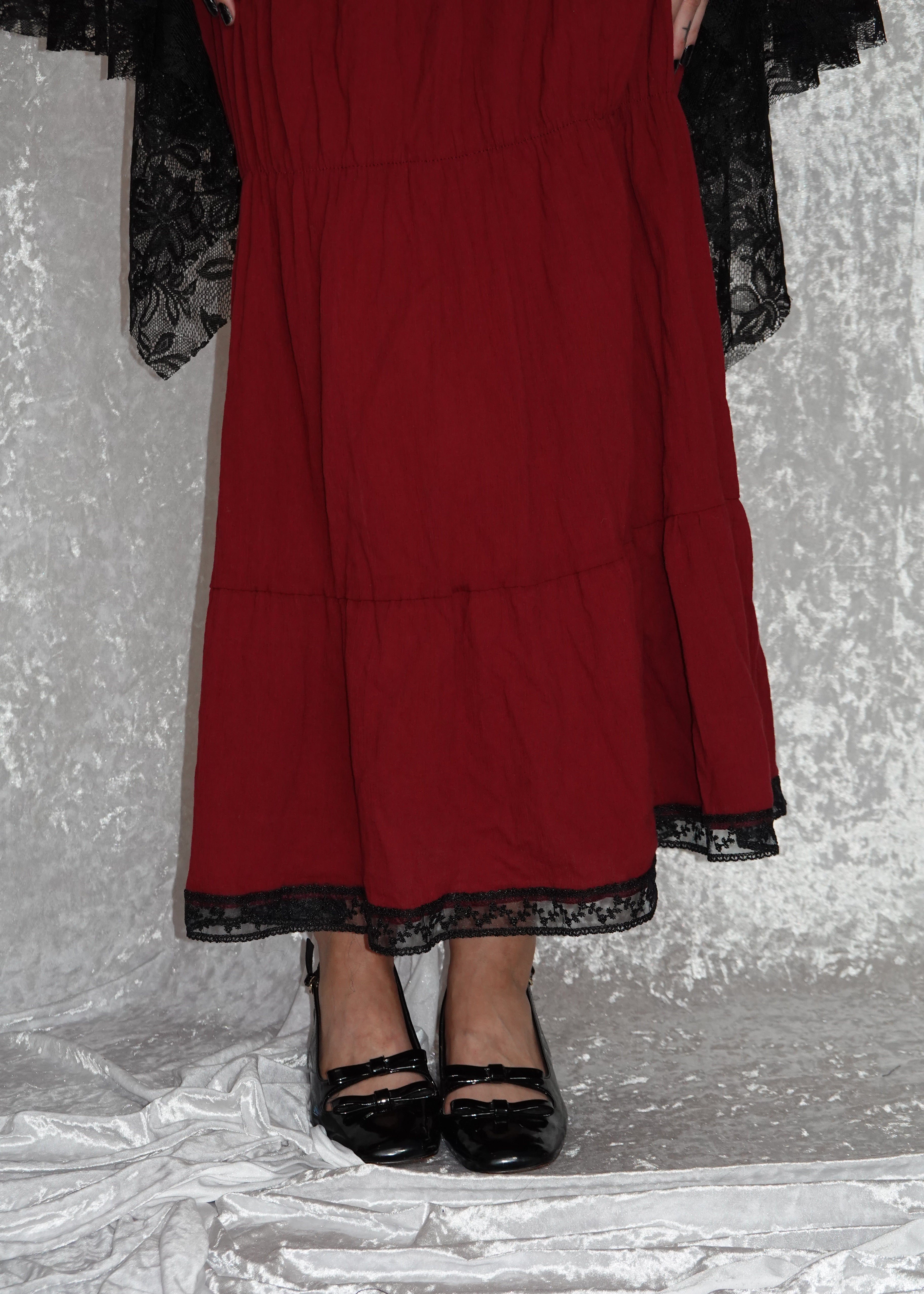 Red Maxi Milkmaid (SAMPLE) | Model 167cm, Size XS - FM2U