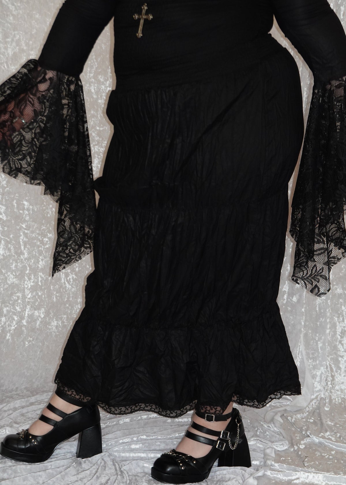 Black Maxi Milkmaid (SAMPLE) | Model 162cm, Size XL - FM2U