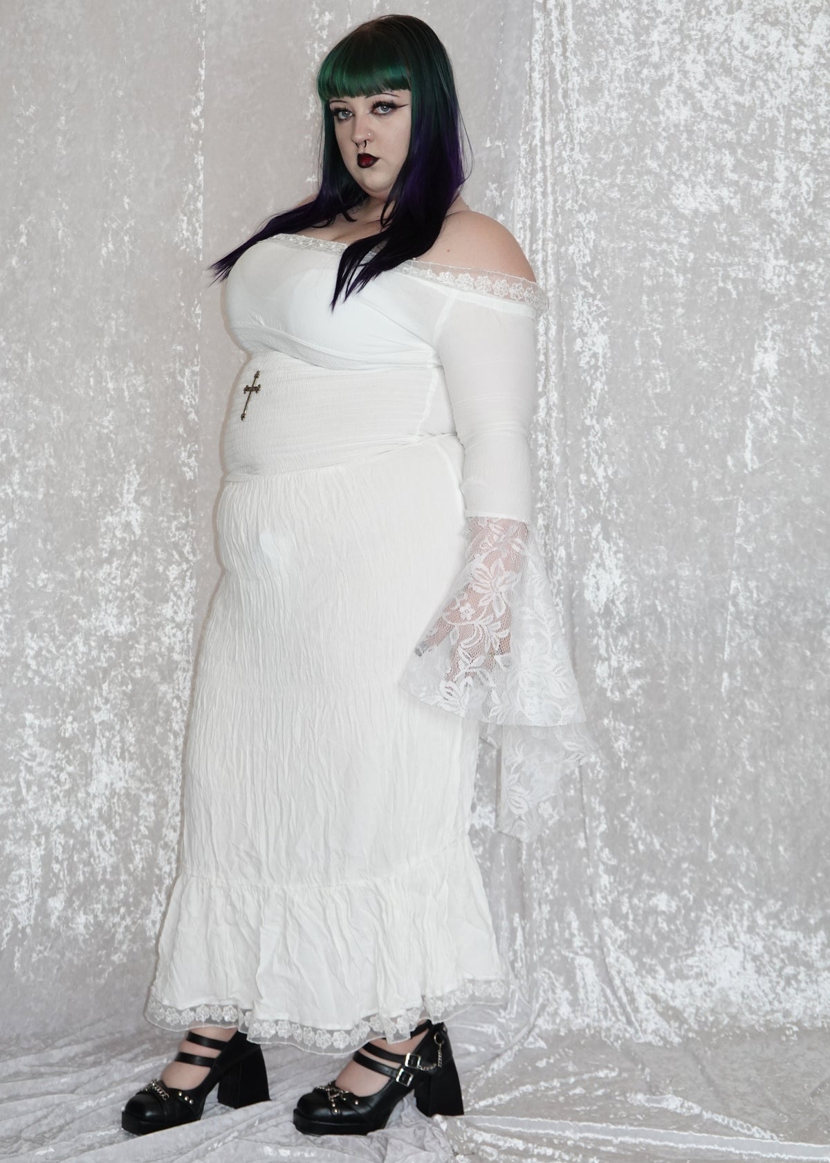 White Maxi Milkmaid (SAMPLE) | Model 162cm, Size XL - FM2U