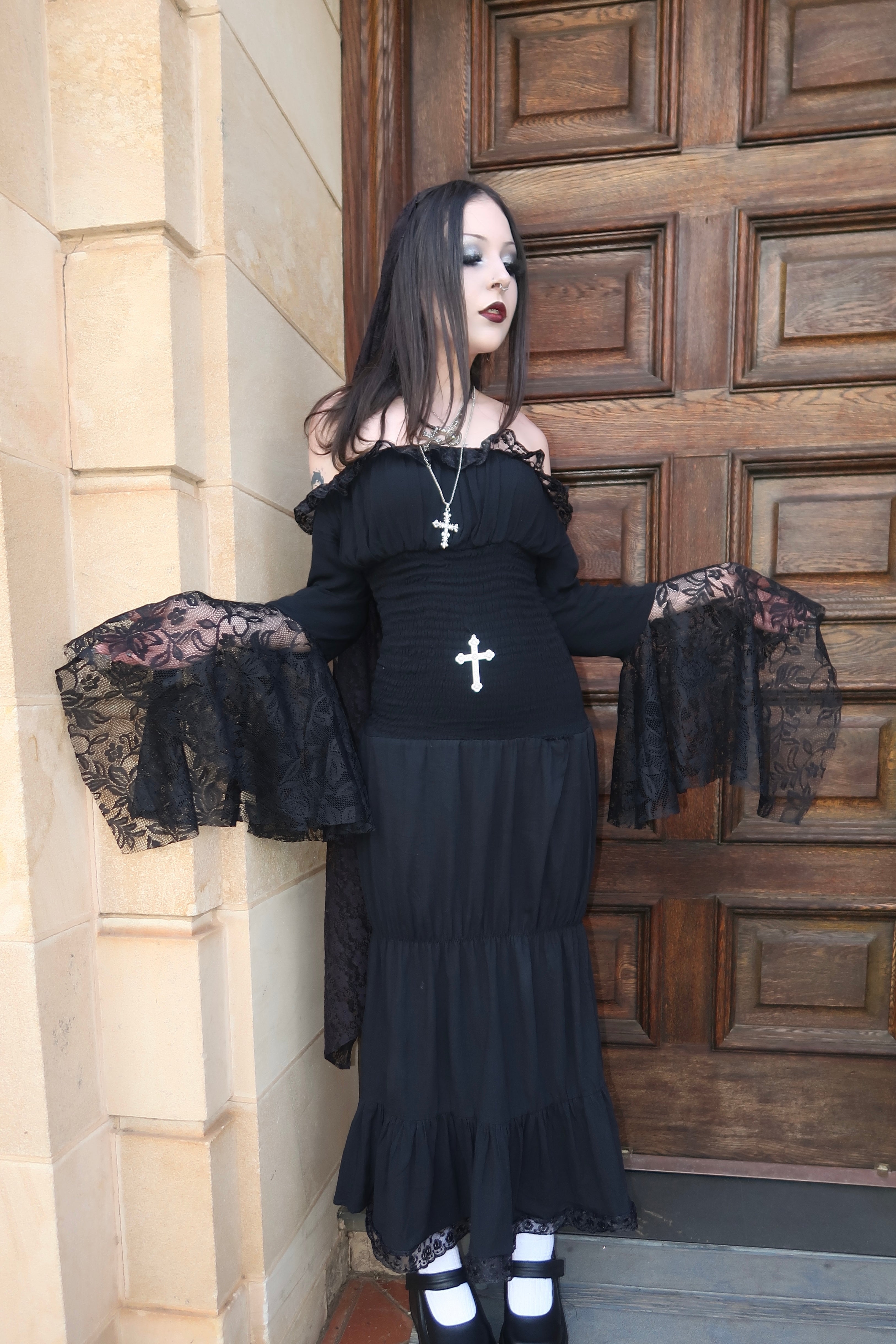 MILKMAID DRESS - MAXI (EBONY)